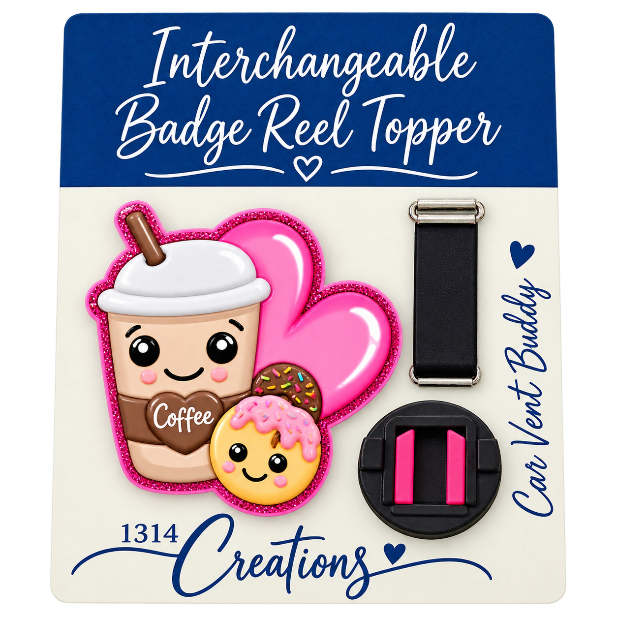 A Latte Workday Magic | Interchangeable Badge Reel & Topper Set