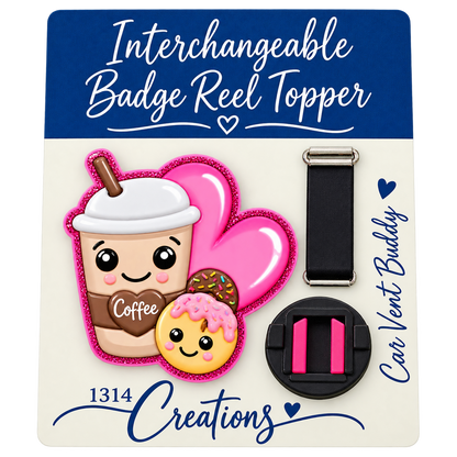 A Latte Workday Magic | Interchangeable Badge Reel & Topper Set