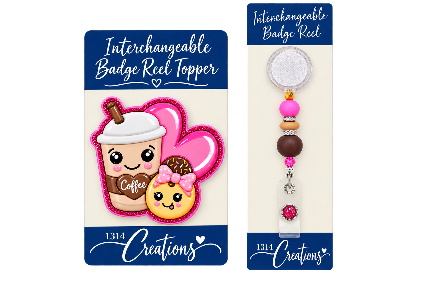 A Latte Workday Magic | Interchangeable Badge Reel & Topper Set