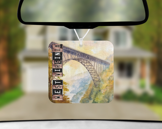 Almost Heaven Air Freshener, WV New River Gorge Small Spaces Hanging Diffuser, Gift For Mountaineers