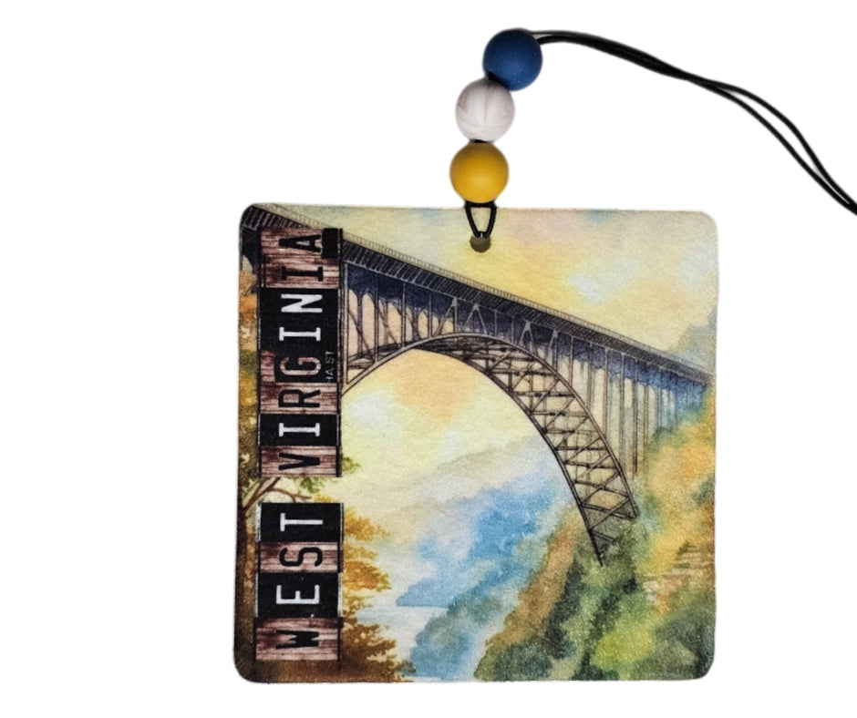 Almost Heaven Air Freshener - WV New River Gorge Small Spaces Hanging Diffuser - Gift For Mountaineers