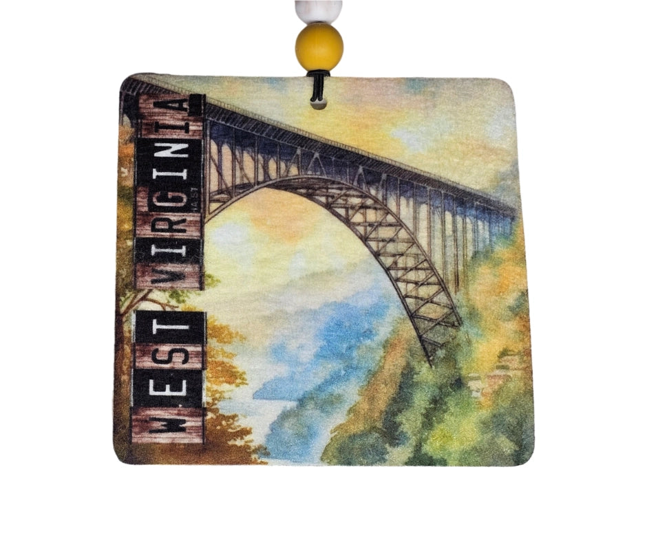 Almost Heaven Air Freshener, WV New River Gorge Small Spaces Hanging Diffuser, Gift For Mountaineers