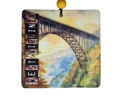 Almost Heaven Air Freshener, WV New River Gorge Small Spaces Hanging Diffuser, Gift For Mountaineers