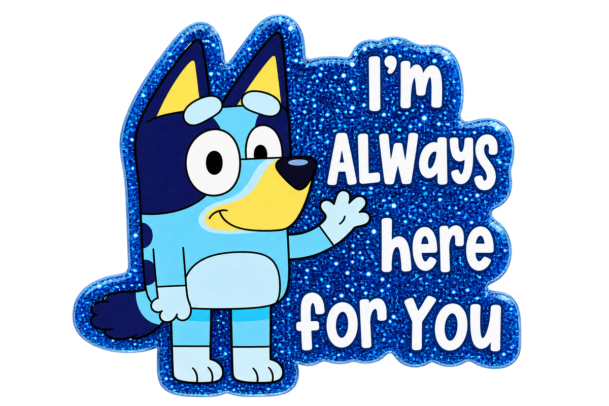Always Here for You | Blue Pup Interchangeable Badge Reel & Topper