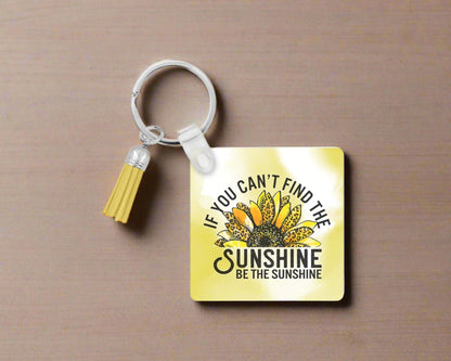 Be The Sunshine Keychain & Wristlet Set – Radiate Positivity & Style! 🌞 Inspirational Keychain - Motivational Sunflower Lanyard