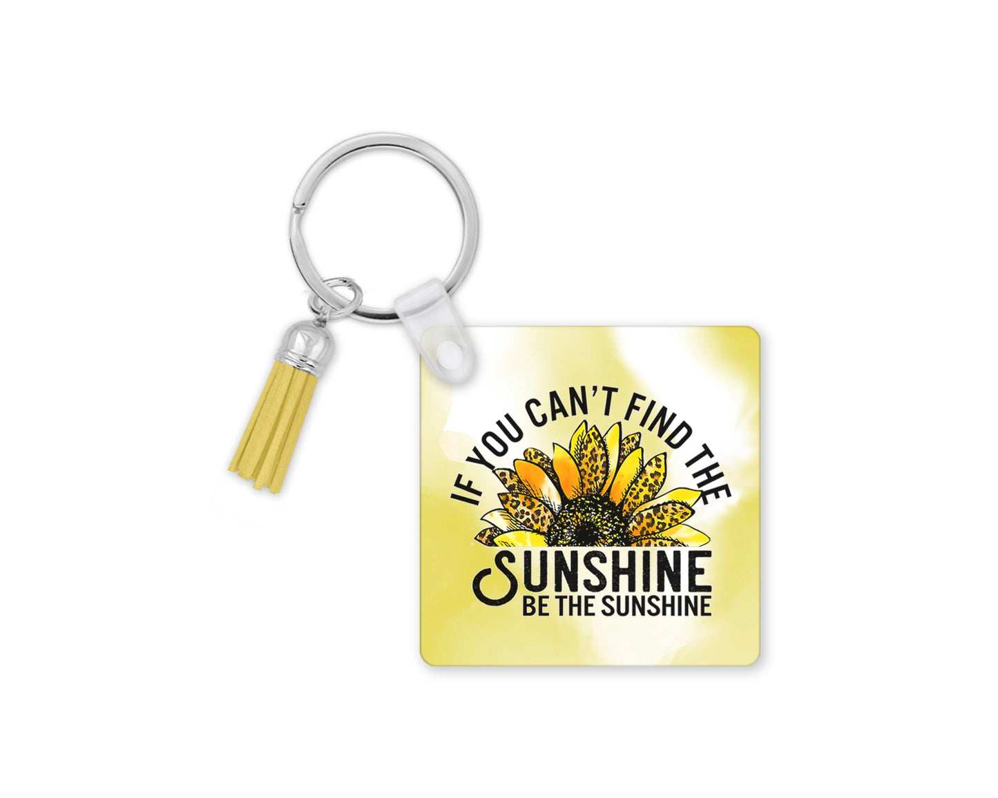 Be The Sunshine Keychain & Wristlet Set – Radiate Positivity & Style! 🌞 Inspirational Keychain - Motivational Sunflower Lanyard