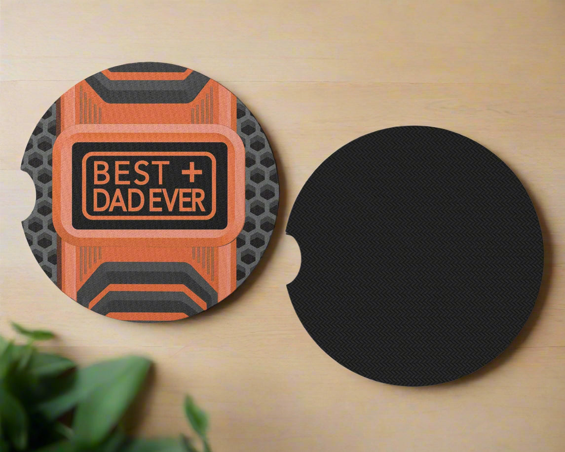 Best Dad Ever Coasters - Stroller Cup Holder Coasters For Dad - Vehicle Decor For Him