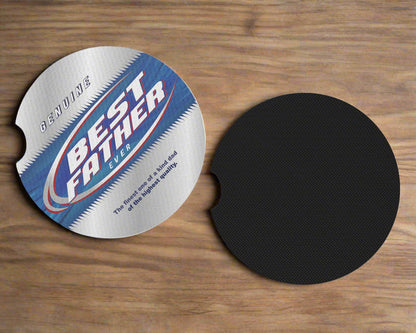 Best Father Ever Coasters - Stroller Cup Holder Coasters For Dad - Vehicle Decor Gift For Him