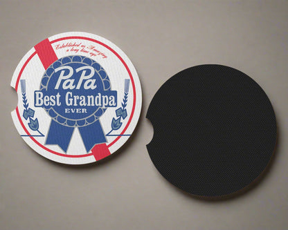 Best Grandpa Ever Coasters - Stroller Cup Holder Coasters For Grandfather - Vehicle Decor Gift For Him