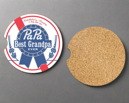 Best Grandpa Ever Coasters - Stroller Cup Holder Coasters For Grandfather - Vehicle Decor Gift For Him