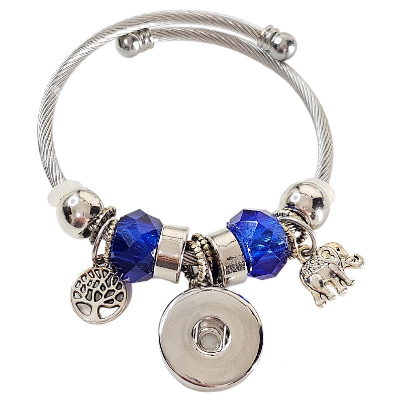 Blue Serenity Silver Charm Bracelet 🌟 Adjustable Photo Charm Bracelet 🌟Custom Photograph Gift 🌟Memorial Bracelet