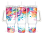 Bold Botanicals Tumbler - 40oz Colorful Floral Tumbler With Handle - Gift For Her