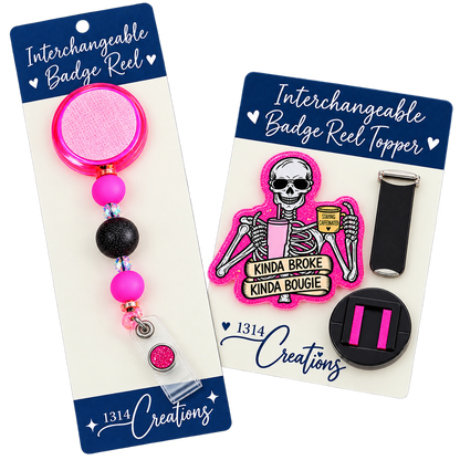 Broke, Bougie & Clocked | Interchangeable Beaded Badge Reel