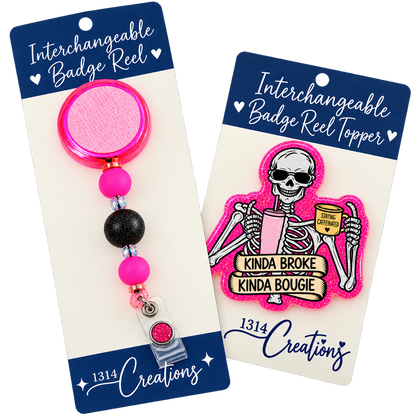 Broke, Bougie & Clocked | Interchangeable Beaded Badge Reel