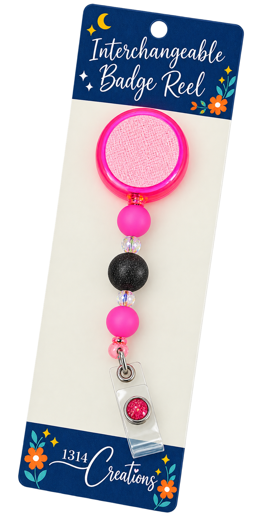 Broke, Bougie & Clocked | Interchangeable Beaded Badge Reel