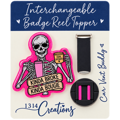 Broke, Bougie & Clocked | Interchangeable Beaded Badge Reel