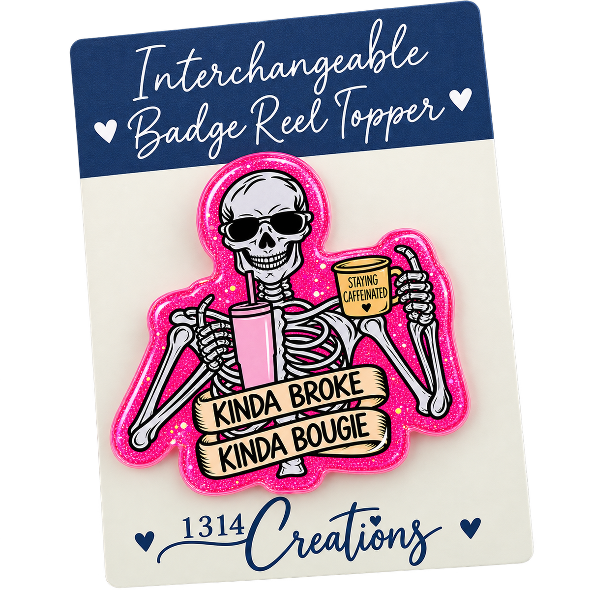 Broke, Bougie & Clocked | Interchangeable Beaded Badge Reel