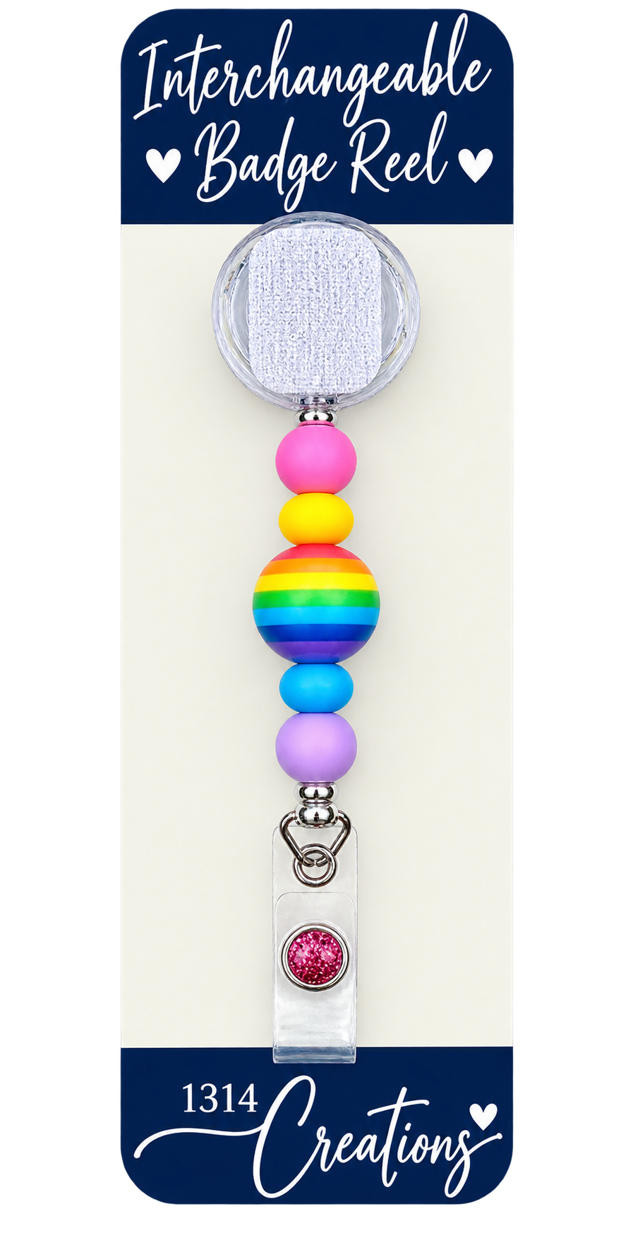 Care, Share & Clock In | Interchangeable Badge Reel Topper