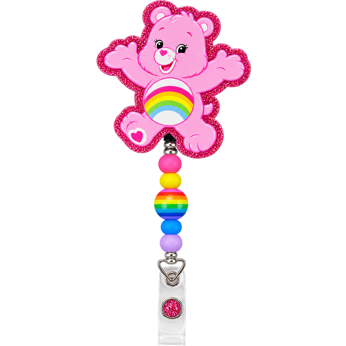 Care, Share & Clock In | Interchangeable Badge Reel Topper