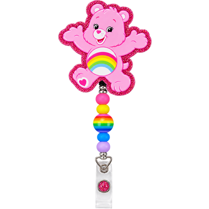 Care, Share & Clock In | Interchangeable Badge Reel Topper
