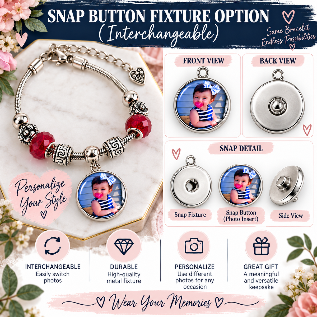 Carried With Love | Personalized Photo Charm Bracelet