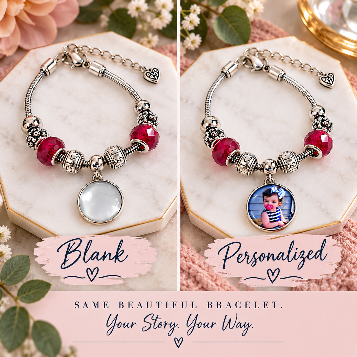 Carried With Love | Personalized Photo Charm Bracelet