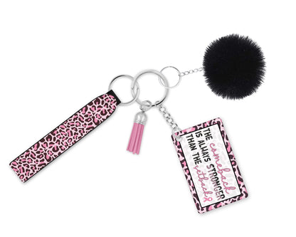 Comeback is Stronger than Setback - Renewed Vitality Breast Cancer Keychain 💖 Inspirational Cancer Warrior Gift