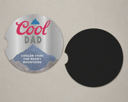 Cool Dad Coasters - Set of 2 Funny Cup Holder Coasters - Gift For Dad