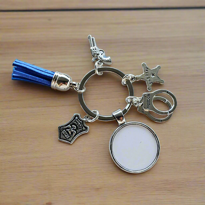 Crime Crusaders Photo Keychain – Show Your Support for Law Enforcement 💙 Police Officer Keyring 💙  Gift For Law Enforcement