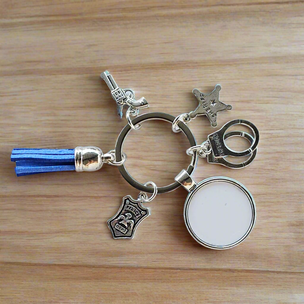 Crime Crusaders Photo Keychain – Show Your Support for Law Enforcement 💙 Police Officer Keyring 💙  Gift For Law Enforcement