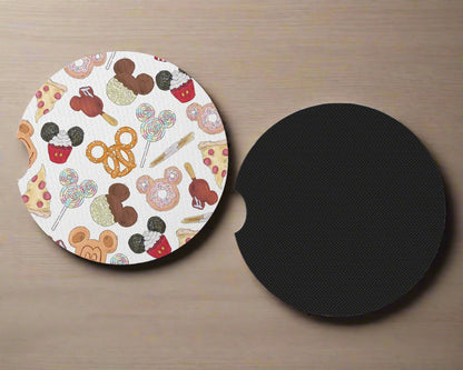 Delectable Delights Cup Holder Coasters - Set of 2 Car Seat Coasters - Car Accessories