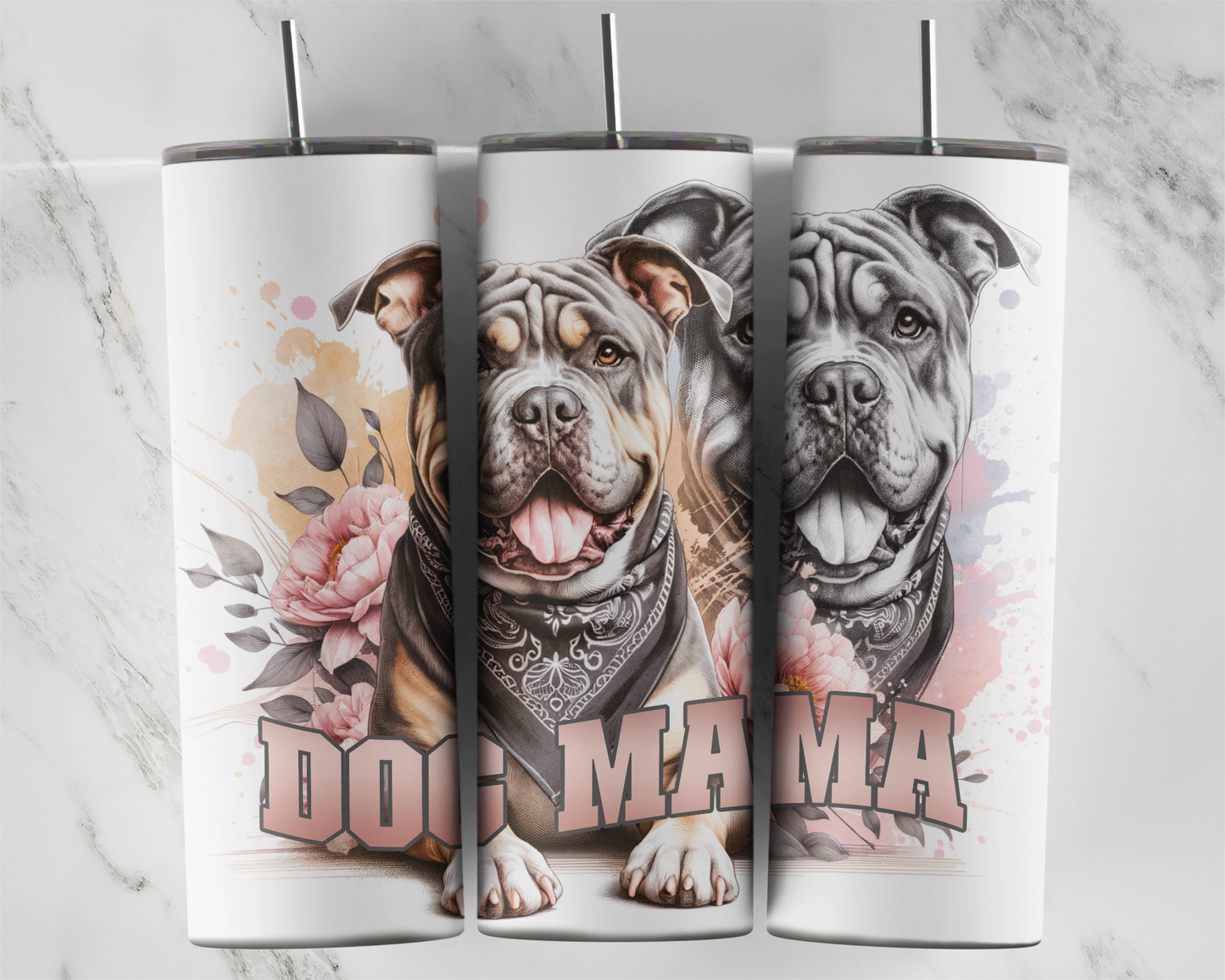 Dog Mama 20oz Tumbler – Bold Pitbull Design for Proud Fur Mamas, Gift For Animal Lovers, Dog Lover Travel Cup