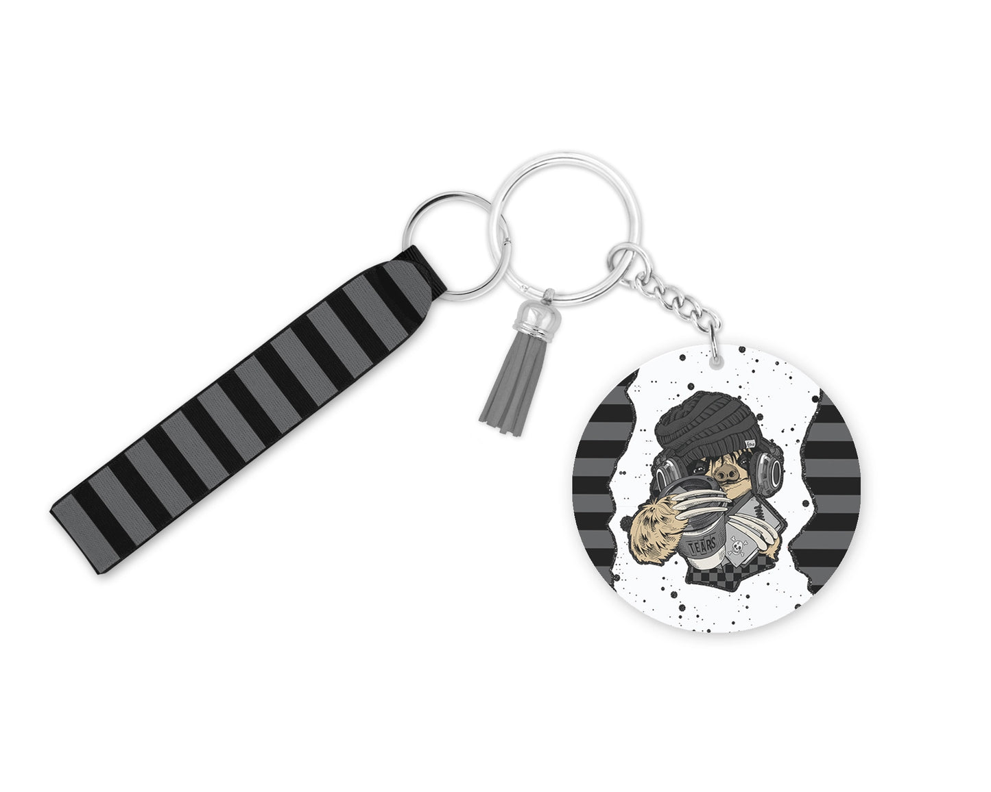 Emo Bliss Keychain – For the Ultimate Slothful Vibes 🖤 Cute Sloth Keyring 🖤 Goth Sloth Lanyard