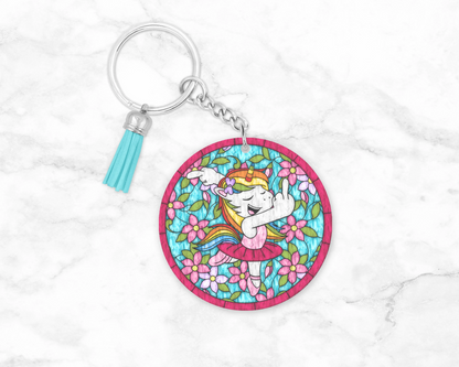 Sassy Unicorn Keychain -  Rainbow Unicorn Keyring -  Funny Key Tag Lanyard Gift For Unicorn Lovers