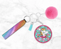 Sassy Unicorn Keychain -  Rainbow Unicorn Keyring -  Funny Key Tag Lanyard Gift For Unicorn Lovers