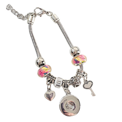 Floral Elegance Memory Charm Bracelet 🌟 Adjustable Photo Charm Bracelet 🌟Gift For Her 🌟Memorial Bracelet