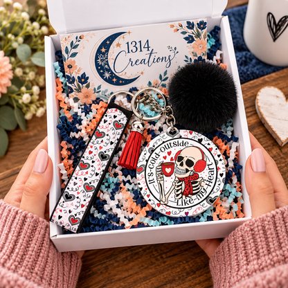 Frosted Soul wristlet keychain arranged in a gift box