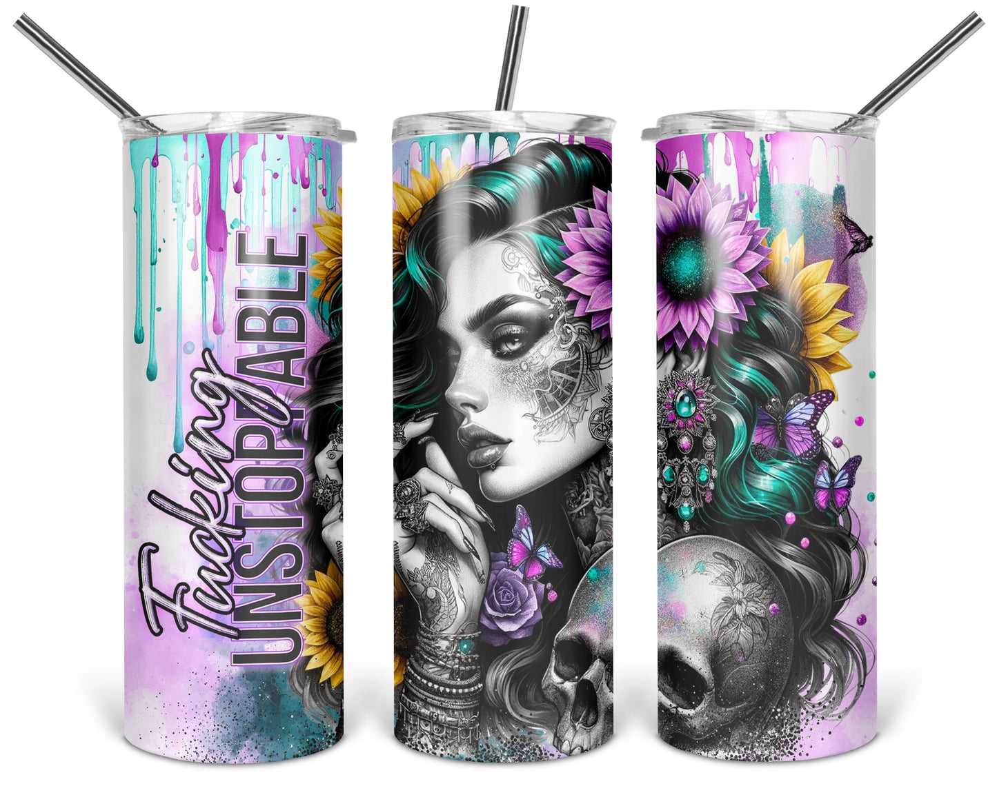 F*cking Unstoppable Tumbler | Sassy Motivational Tumbler With Straw | Bold Affirmation Gift for Her