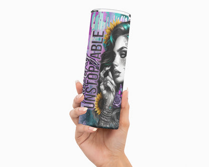 F*cking Unstoppable Tumbler | Sassy Motivational Tumbler With Straw | Bold Affirmation Gift for Her