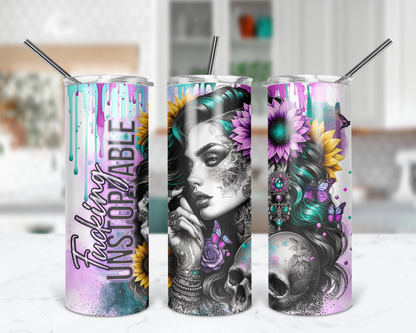 F*cking Unstoppable Tumbler | Sassy Motivational Tumbler With Straw | Bold Affirmation Gift for Her
