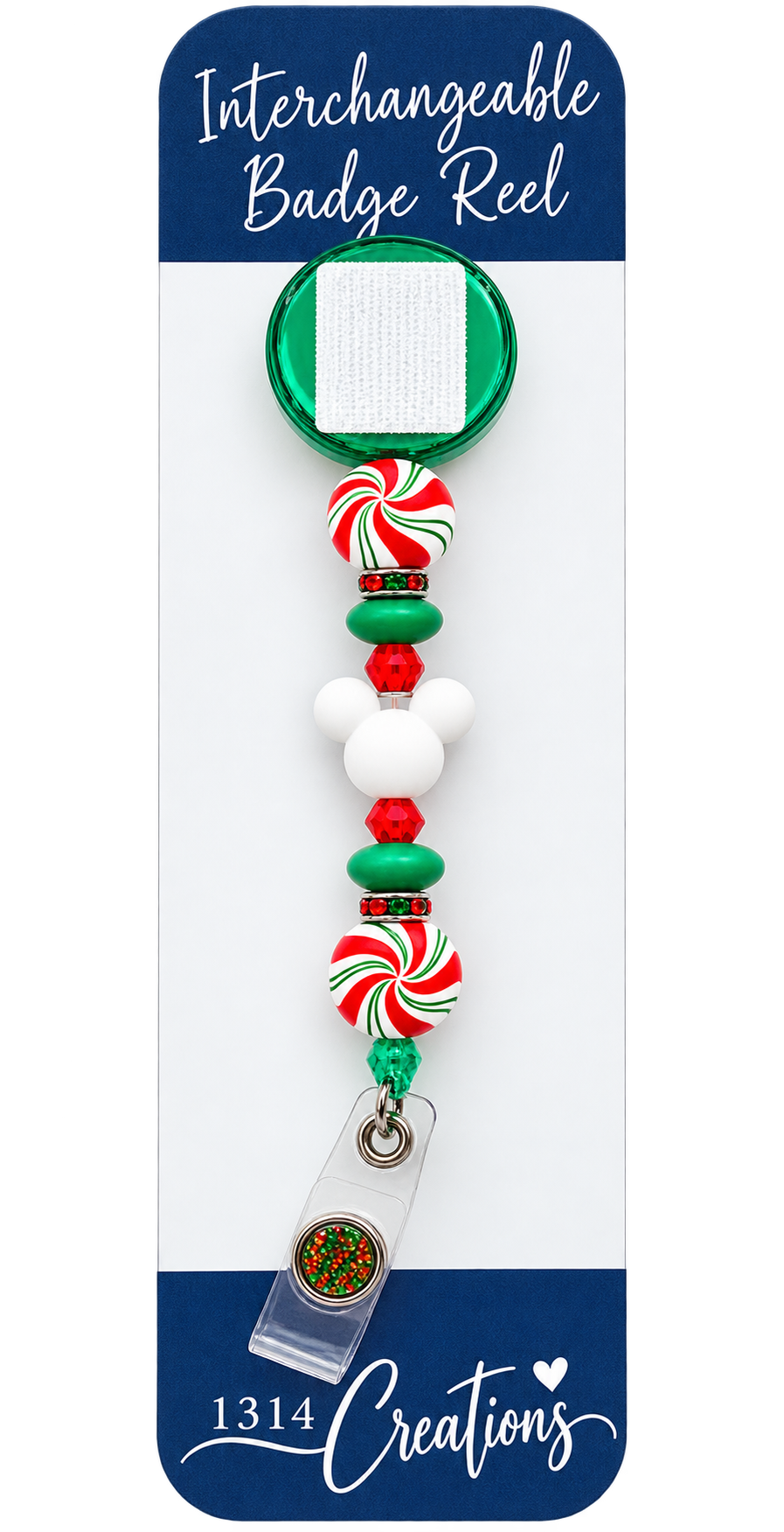 Gingerbread Workday Magic | Interchangeable Badge Reel Topper & Beaded Badge Reel Set