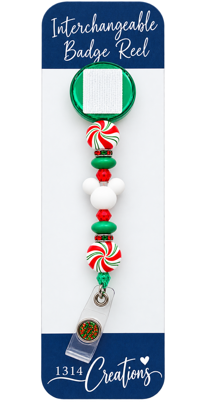 Gingerbread Workday Magic | Interchangeable Badge Reel Topper & Beaded Badge Reel Set