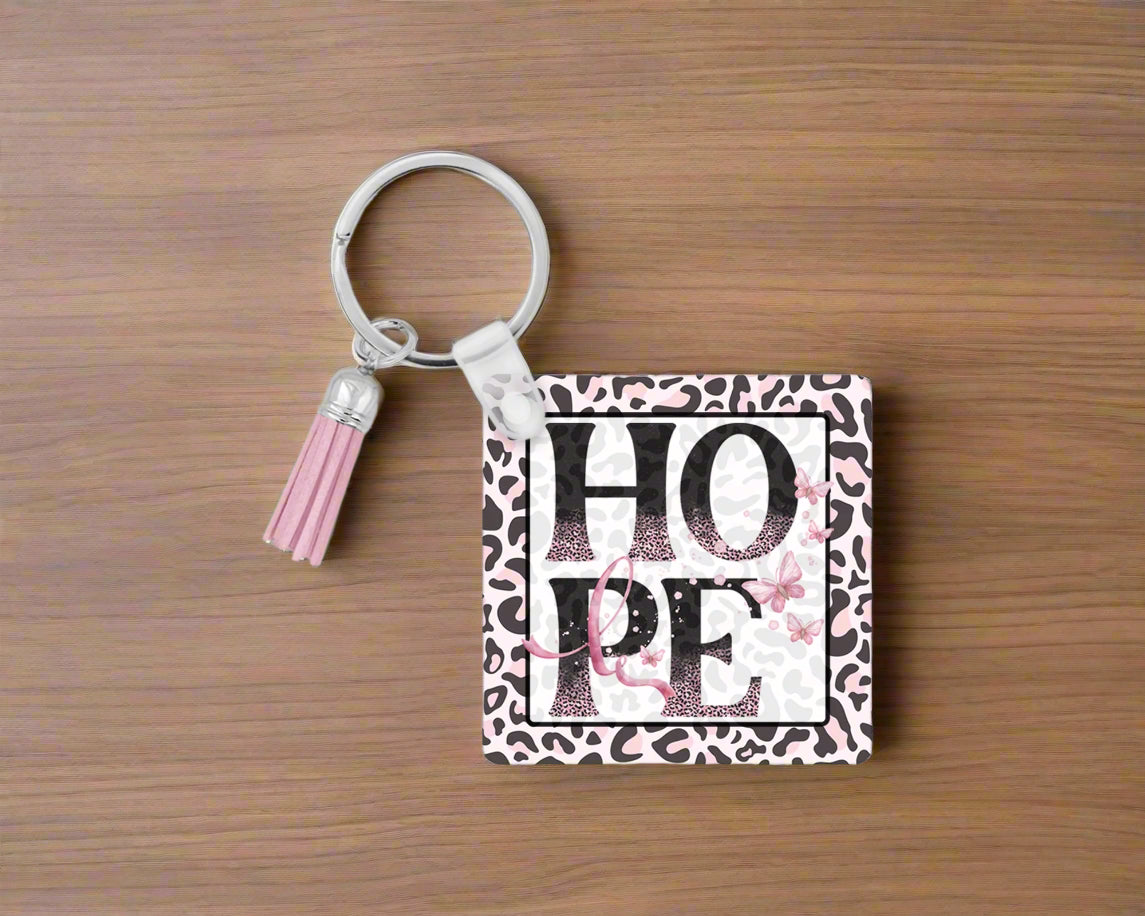 HOPE Keychain – A Symbol of Strength & Resilience 🎗️ Awareness Key Ring Wristlet 🎗️ Inspirational Gift For Cancer Warrior