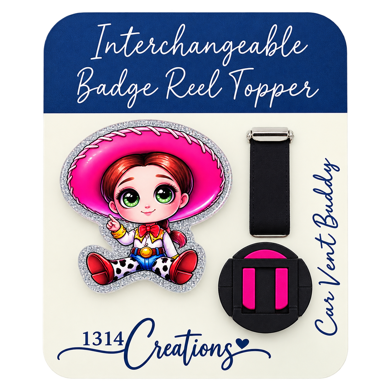 Howdy, Workday! | Cowgirl Interchangeable Badge Reel & Topper Set
