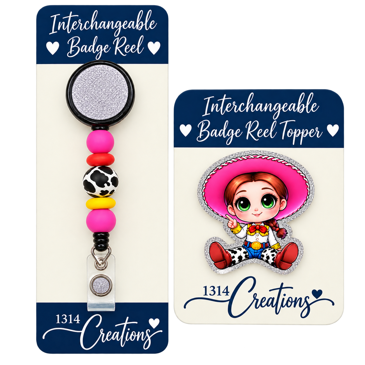 Howdy, Workday! | Cowgirl Interchangeable Badge Reel & Topper Set