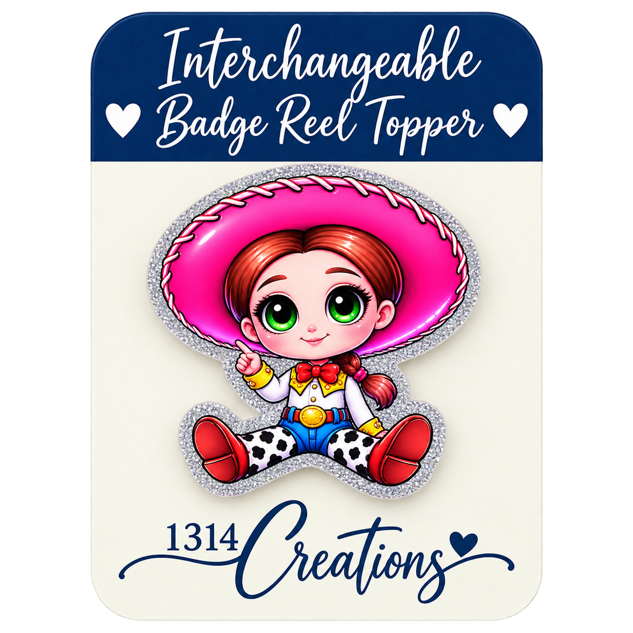 Howdy, Workday! | Cowgirl Interchangeable Badge Reel & Topper Set
