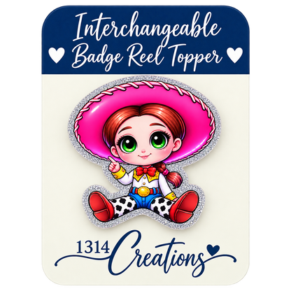 Howdy, Workday! | Cowgirl Interchangeable Badge Reel & Topper Set