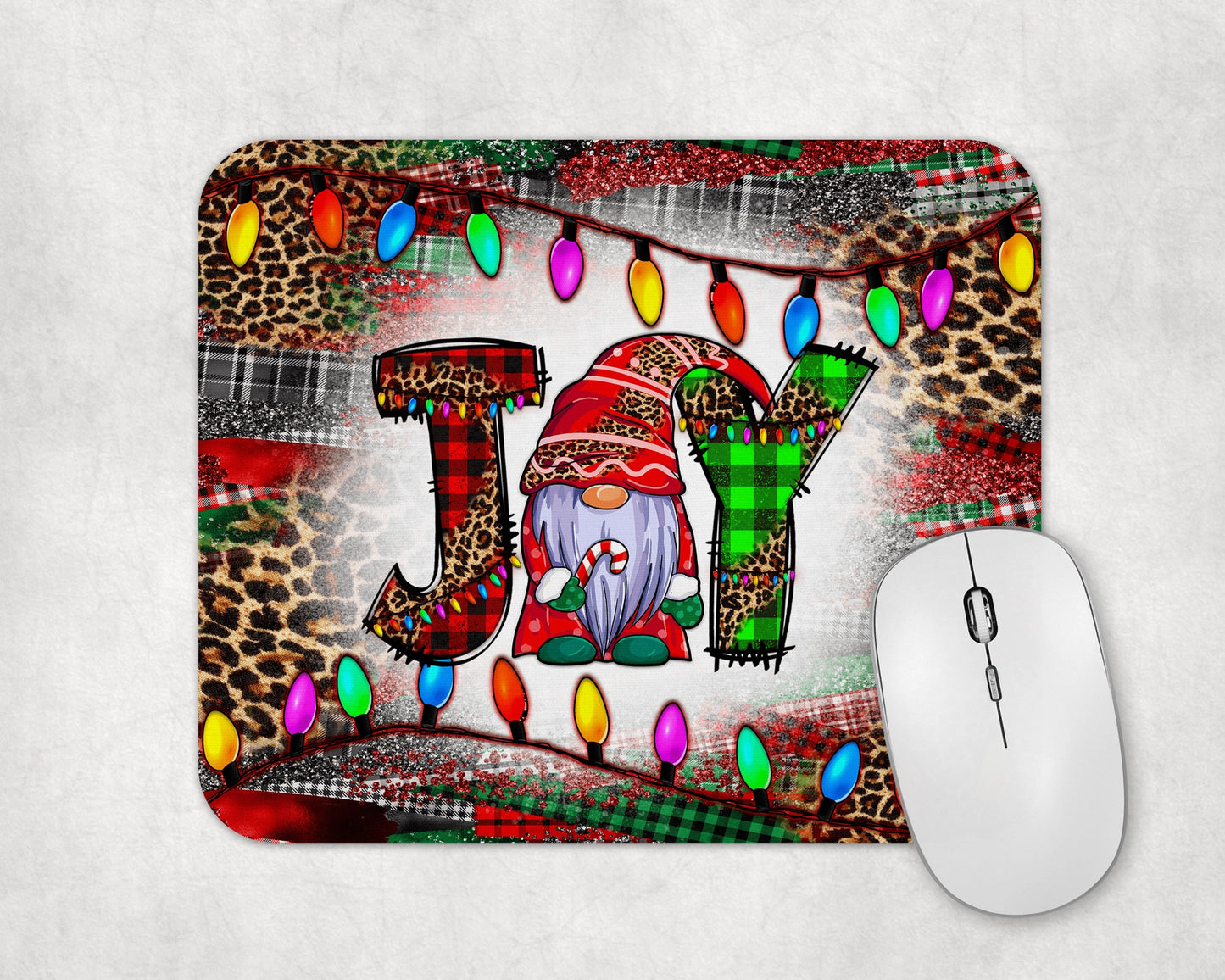 Gnome Much Joy Mouse Pad / Cute Gnome Laptop Desk Mat / Christmas Office Decor