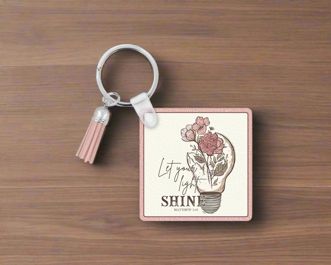 Let Your Light Shine Keychain – A Daily Dose of Inspiration & Positivity 💡 Motivational Key Ring Lanyard