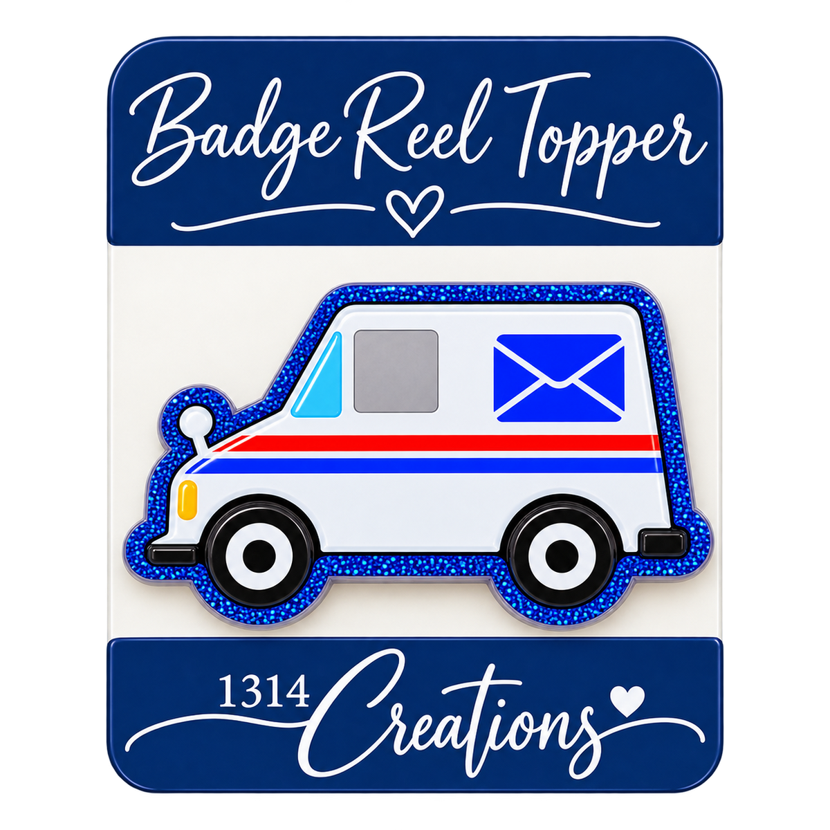 Delivering a Little Workday Magic | Mail Truck Badge Reel Topper & Set
